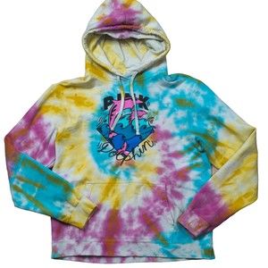 Pink Dolphin Hoodie Sweatshirt Men Size Small Colorful Tie Dye